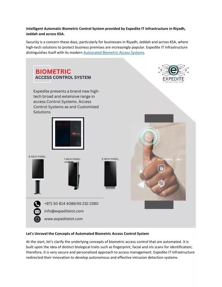 intelligent automatic biometric control system