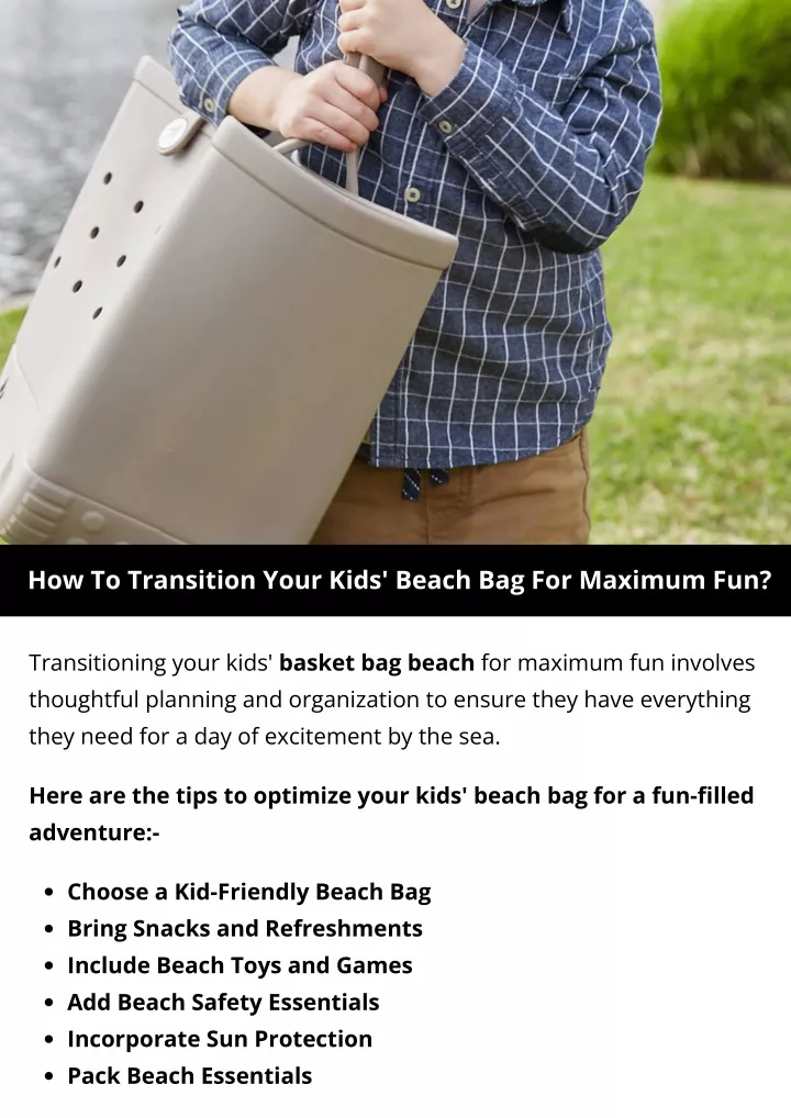 how to transition your kids beach bag for maximum