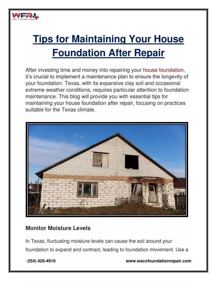 tips for maintaining your house foundation after