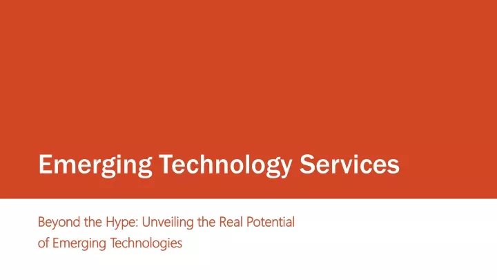 emerging technology services