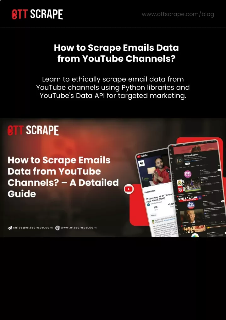 how to scrape emails data from youtube channels