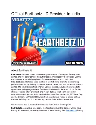 Official Earthbetz  ID Provider  in india