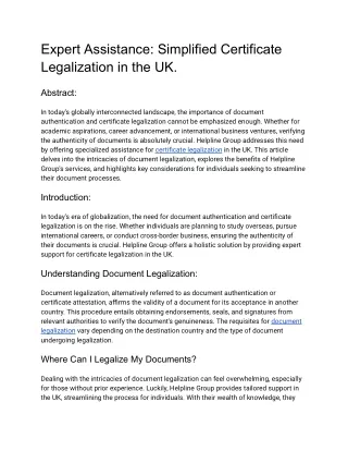 Expert Assistance_ Simplified Certificate Legalization in the UK