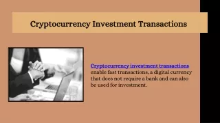 Cryptocurrency Investment Transactions
