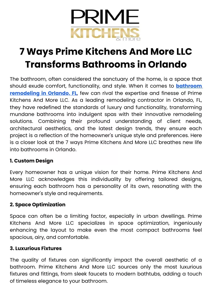 7 ways prime kitchens and more llc transforms