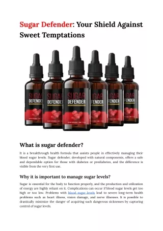 Sugar Defender_ Your Shield Against Sweet Temptations