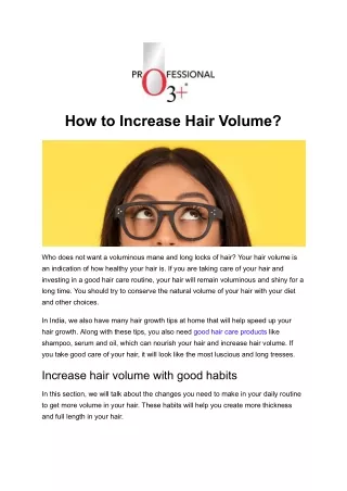How to Increase Hair Volume