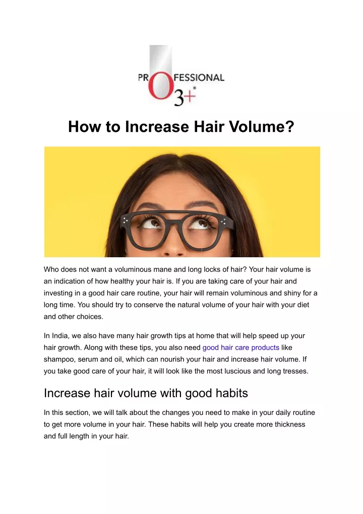 how to increase hair volume