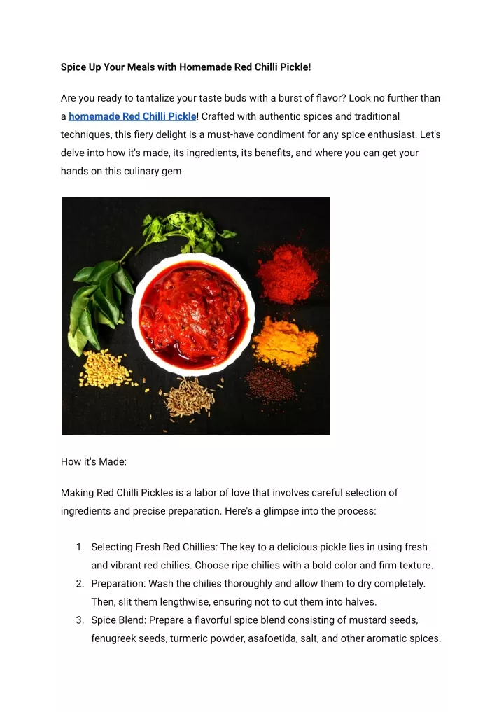 spice up your meals with homemade red chilli