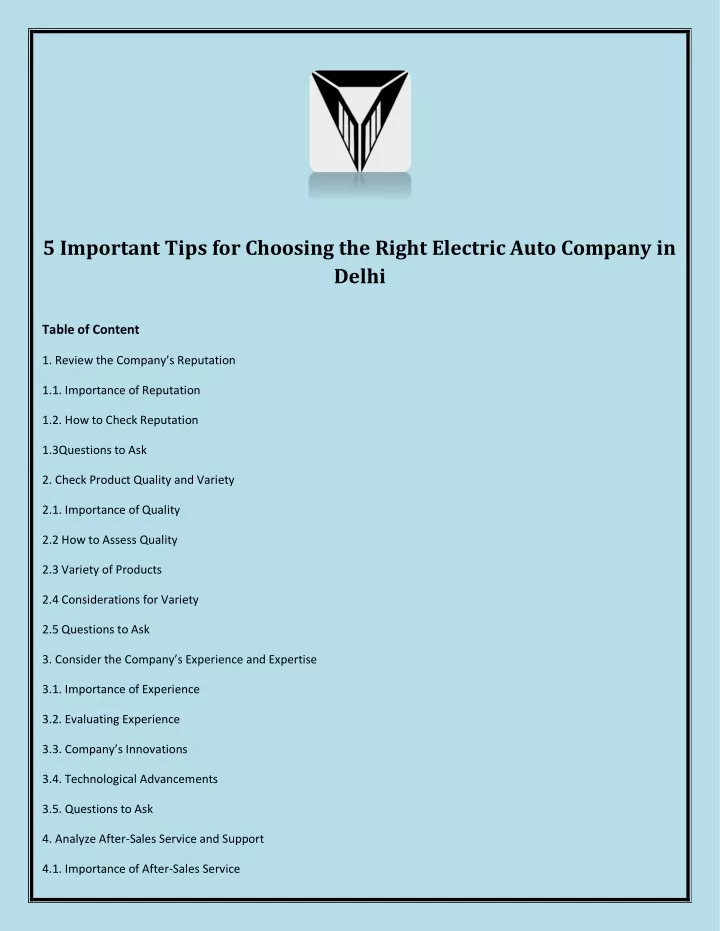 5 important tips for choosing the right electric