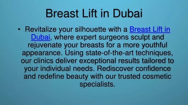 breast lift in dubai