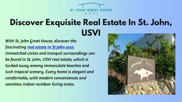 discover exquisite real estate in st john usvi