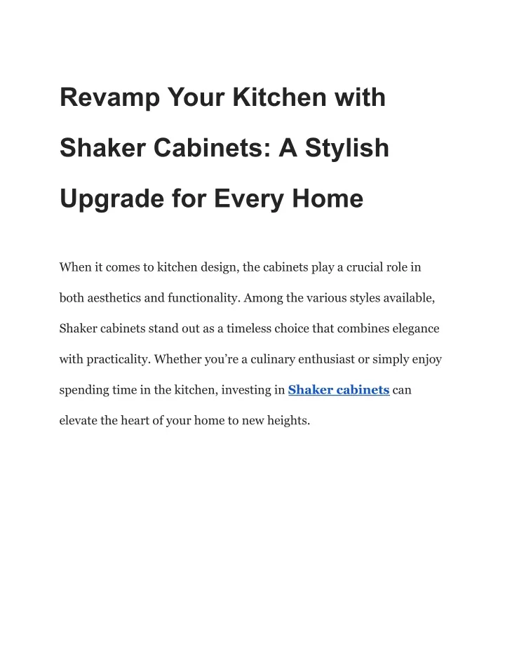 revamp your kitchen with