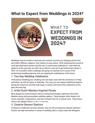 What to Expect from Weddings in 2024_