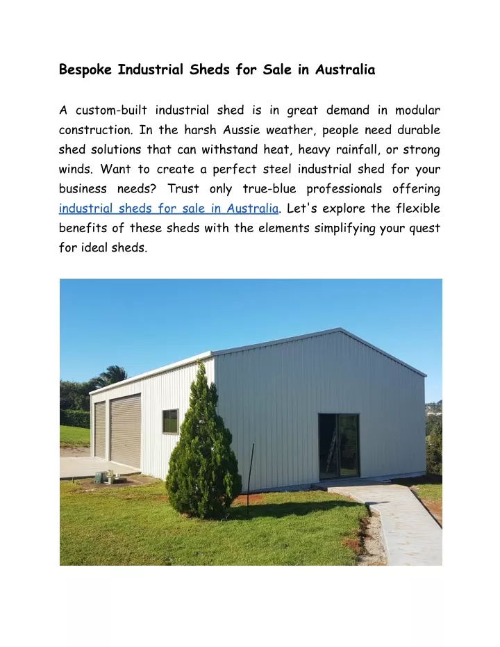 bespoke industrial sheds for sale in australia