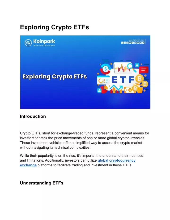 exploring crypto etfs