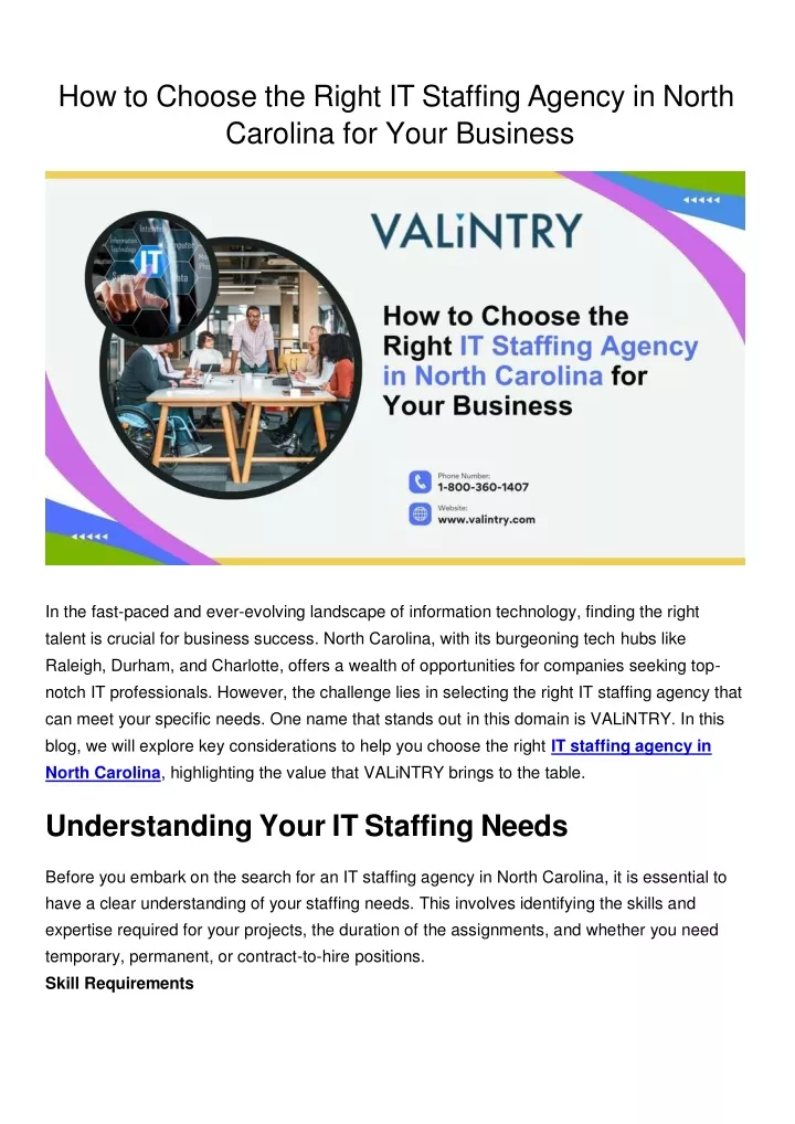 how to choose the right it staffing agency