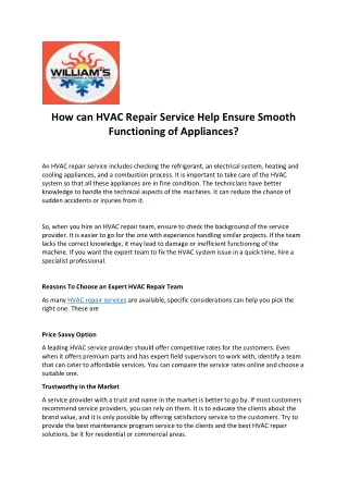 how can hvac repair service help ensure smooth