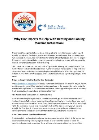 why hire experts to help with heating and cooling