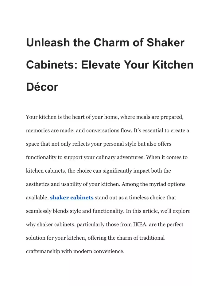 unleash the charm of shaker