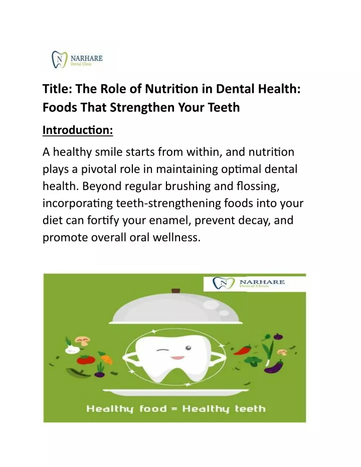 title the role of nutrition in dental health