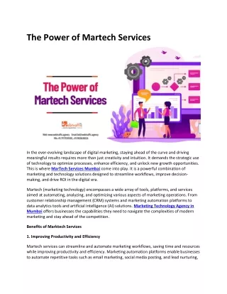 The Power of Martech Services