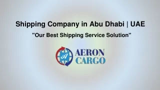 Shipping Company in Abu Dhabi | UAE