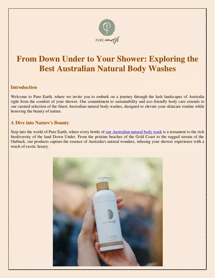from down under to your shower exploring the best