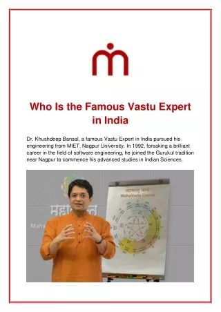 Who Is the Famous Vastu Expert in India