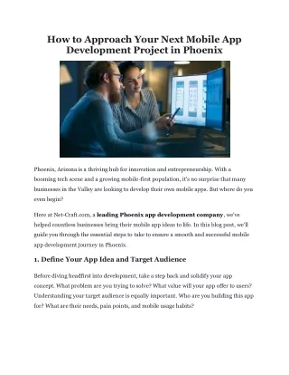 How to Approach Your Next Mobile App Development Project in Phoenix
