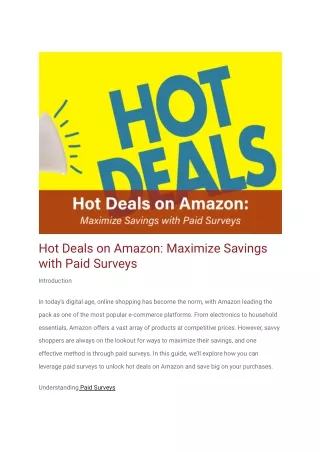 Hot Deals on Amazon_ Maximize Savings with Paid Surveys