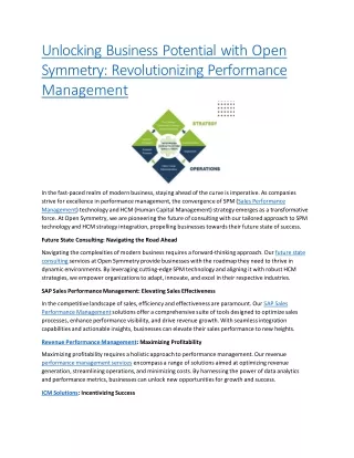 Unlocking Business Potential with Open Symmetry