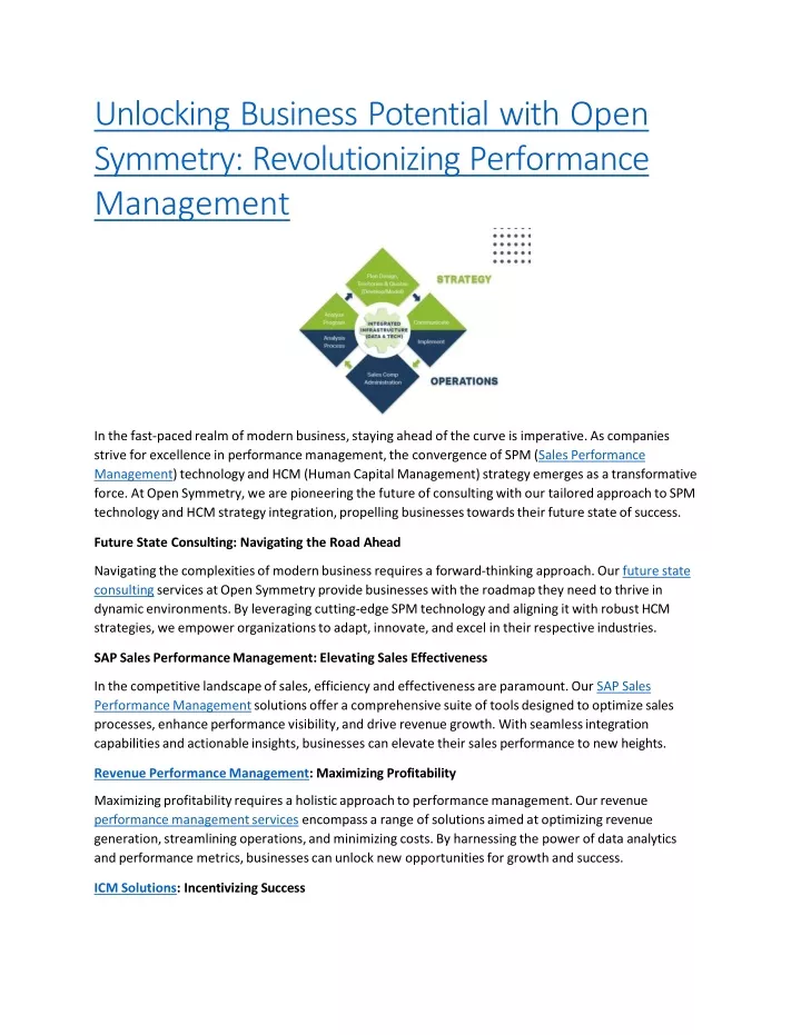unlocking business potential with open symmetry revolutionizing performance management