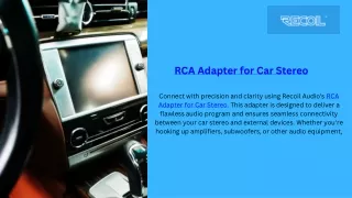 RCA Adapter for Car Stereo