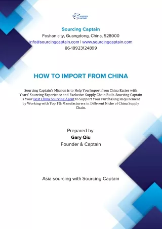 china product sourcing agent