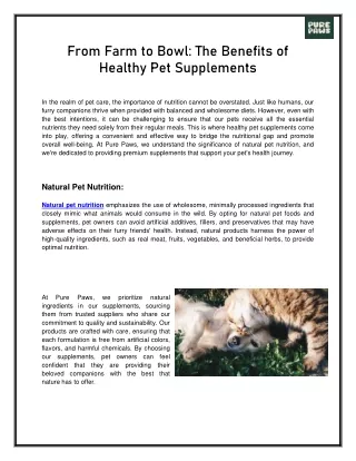 Pet Supplements