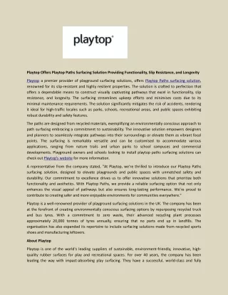 playtop offers playtop paths surfacing solution