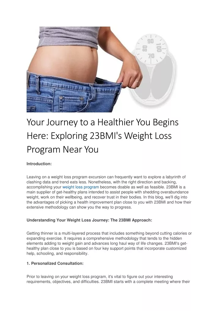 your journey to a healthier you begins here