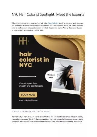 NYC Hair Colorist Spotlight Meet the Experts