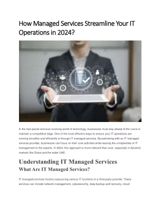 How Managed Services Streamline Your IT Operations in 2024
