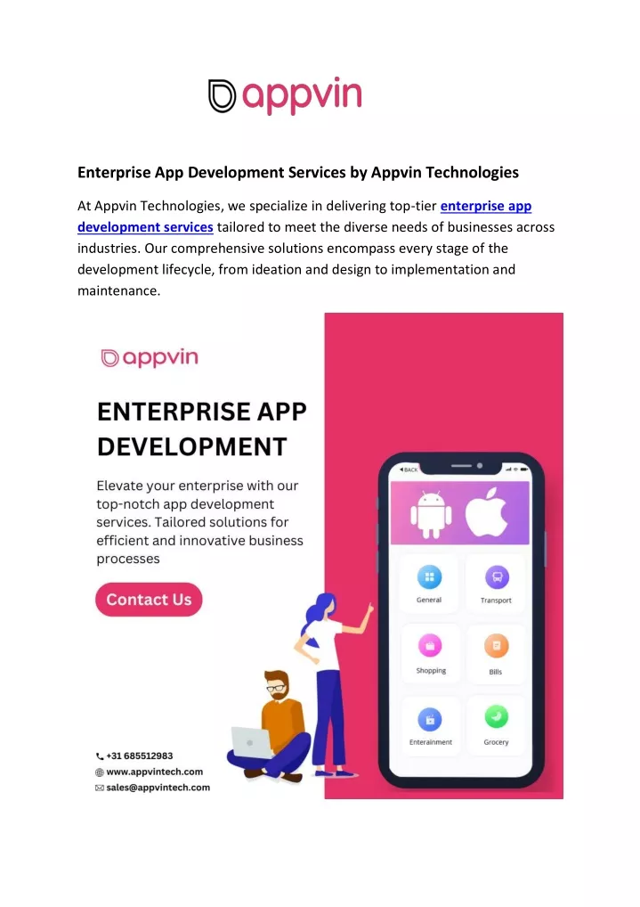 enterprise app development services by appvin