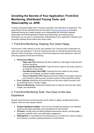 unveiling the secrets of your application front