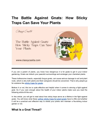 The Battle Against Gnats_ How Sticky Traps Can Save Your Plants