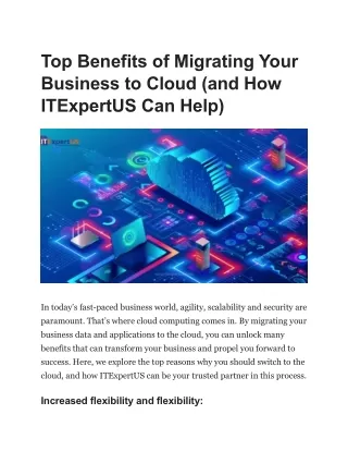 Top Benefits of Migrating Your Business to Cloud