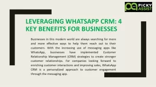 Leveraging WhatsApp CRM 4 Key Benefits for Businesses