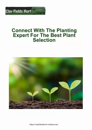 Connect With The Planting Expert For The Best Plant Selection