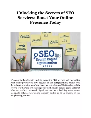 Unlocking the Secrets of SEO Services