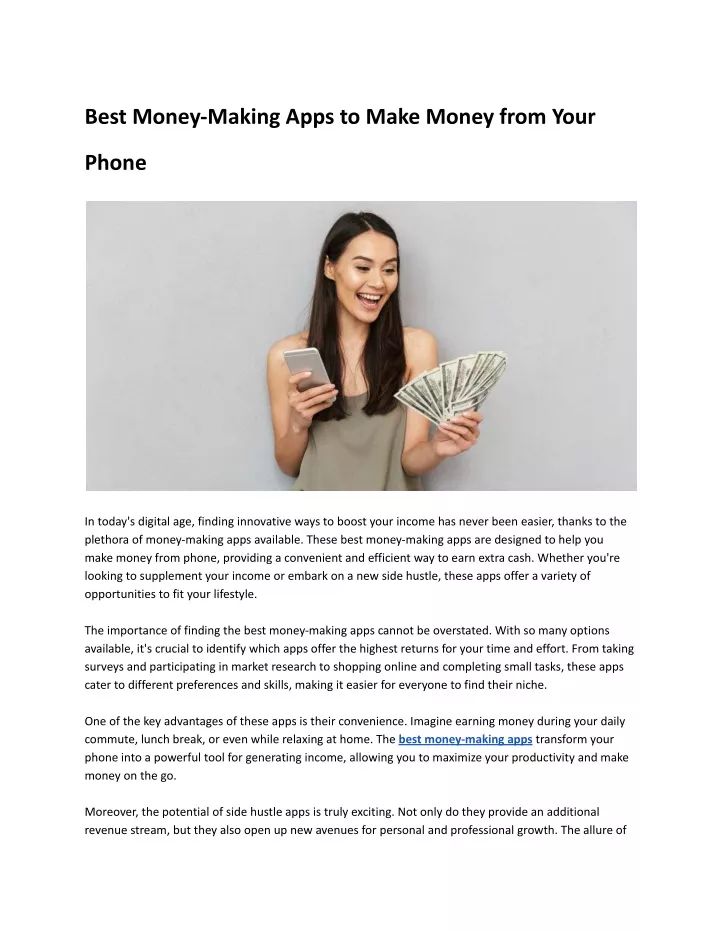 best money making apps to make money from your