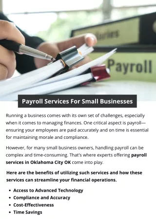 Payroll Services For Small Businesses
