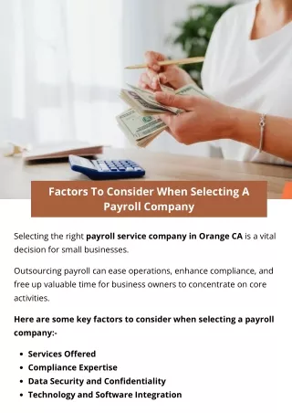 Factors To Consider When Selecting A Payroll Company